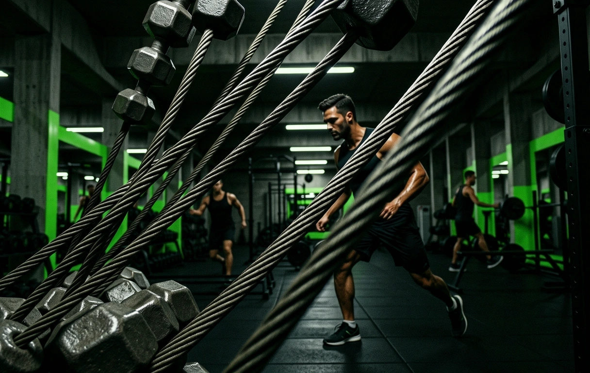 Steel weights and cables